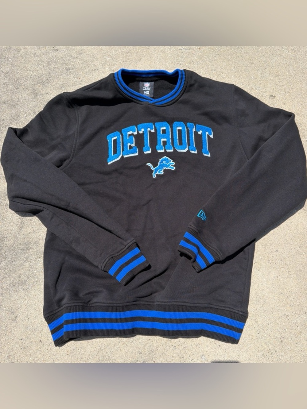 NFL Detroit Lions Crewneck Sweatshirt Black & Blue
